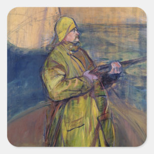 Henri de Toulouse-Lautrec   Portrait von Monsieur  Quadratischer Aufkleber