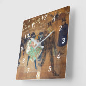 Henri de Toulouse-Lautrec - Tanz auf dem Rouge Quadratische Wanduhr (Winkel)