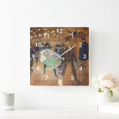 Henri de Toulouse-Lautrec - Tanz auf dem Rouge Quadratische Wanduhr (Zuhause)
