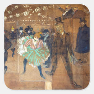 Henri de Toulouse-Lautrec - Tanz auf dem Rouge Quadratischer Aufkleber