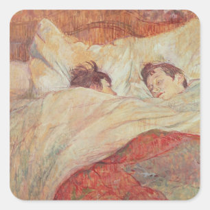 Henri de Toulouse-Lautrec   The Bed, c.1892-95 Quadratischer Aufkleber