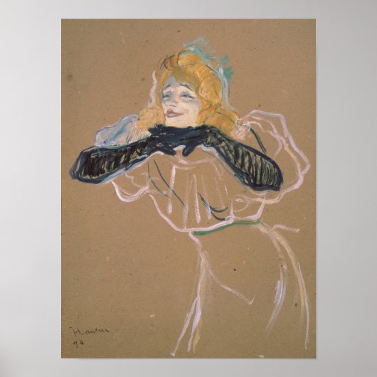 Henri de Toulouse-Lautrec | Yvette Guilbert singi Poster (Vorne)