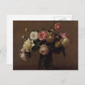 Henri Fantin-Latour- Bouquet von Rose Postkarte (Vorne/Hinten)