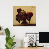 henri fantin latour dunkle Rose auf Lichtuntergrun Poster (Heimbüro)
