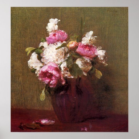 Henri Fantin-Latour Peonies and Rose Poster (Vorne)
