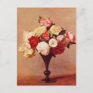 Henri Fantin-Latour- Rose in einer Vase Postkarte