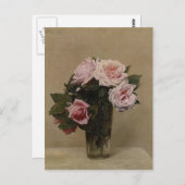 Henri Fantin-Latour- Rose Postkarte (Vorne/Hinten)