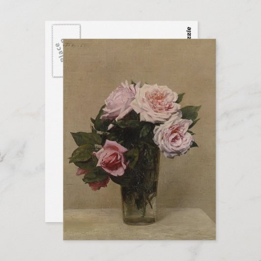 Henri Fantin-Latour- Rose Postkarte (Vorne/Hinten)