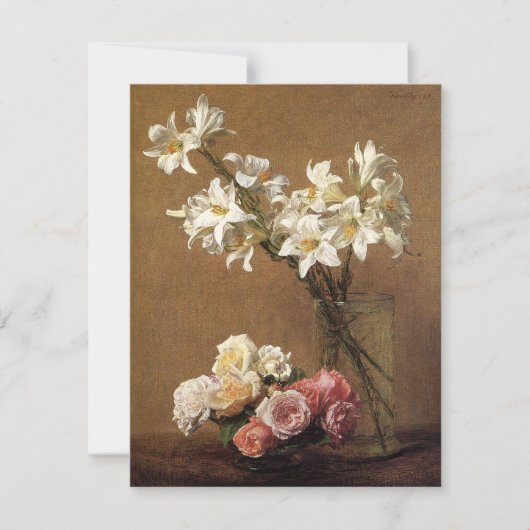 Henri Fantin-Latour Rose und Lilies Einladungen (Vorderseite)