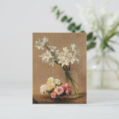 Henri Fantin-Latour - Rose und Lilies Postkarte (Stehend Vorderseite)