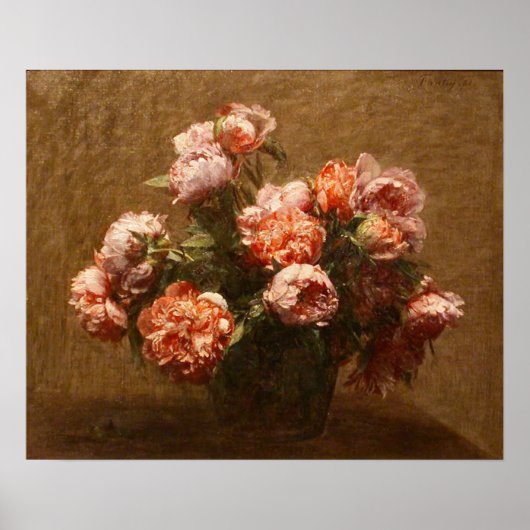 Henri Fantin-Latour Vase of Peonies Poster (Vorne)