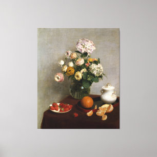 Henri Fantin-Latour Vintage Blume und Obst Leinwanddruck