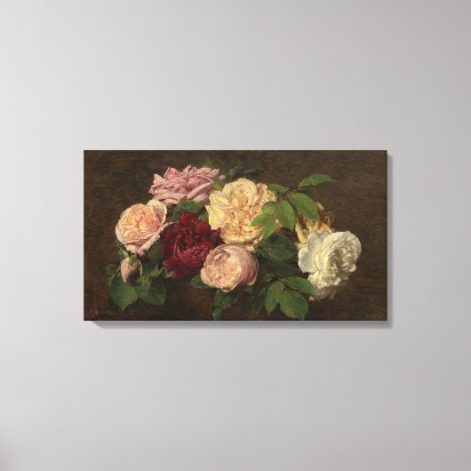 Henri Fantin-Latour Vintage Nizza-Rose am Tisch Leinwanddruck (Vorderseite)