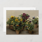 Henri Fantin-Latour Vintage Stiefmütterchen Lila g Postkarte (Vorne/Hinten)