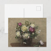 Henri Fantin-Latour Vintage Vase der Peonies Postkarte (Vorne/Hinten)