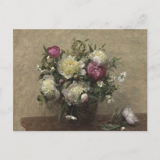 Henri Fantin-Latour Vintage Vase der Peonies Postkarte (Vorderseite)