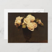 Henri Fantin-Latour-White Roses Postkarte (Vorne/Hinten)