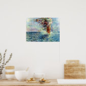 Henri Farre Oil erscheint in den unruhigen Gewässe Poster (Küche)