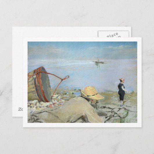 Henri Guerard Relaxen am Strand (Pastelltöne auf A Postkarte (Vorne/Hinten)