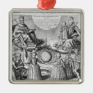 Henri IV mit seiner Familie, 1607 Silbernes Ornament