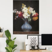 Henri Latour Blue Vase Narcissus und Tulips Poster (Heimbüro)