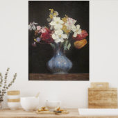 Henri Latour Blue Vase Narcissus und Tulips Poster (Küche)
