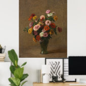 Henri Latour - Zinnias Poster (Heimbüro)