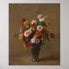 Henri Latour - Zinnias Poster