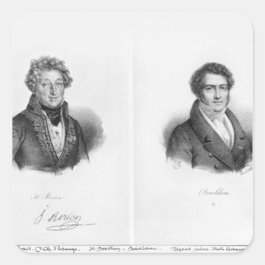 Henri Montan Berton und Francois Adrien Quadratischer Aufkleber (Vorderseite)
