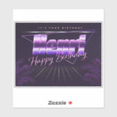 Henri Name Vorname lila retro Sticker Geburtstag (Blatt)