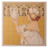 Henri Privat-Livemont Wanddekoration Jugendstil Fliese (Vorderseite)