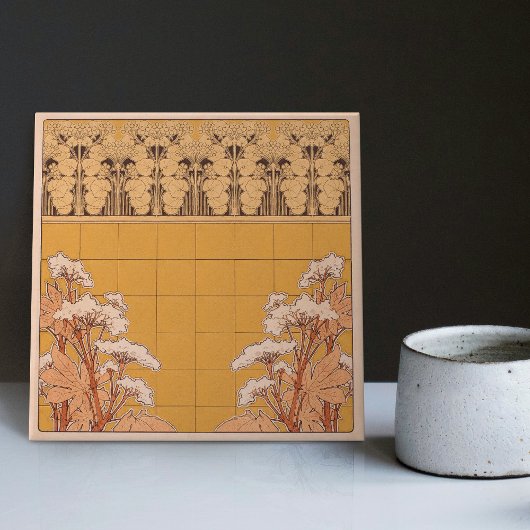 Henri Privat-Livemont Wanddekoration Jugendstil Fliese