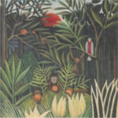 Henri Rousseau - Affen & Papagei im Jungfrau-Wald Aufkleber (Vorderseite)