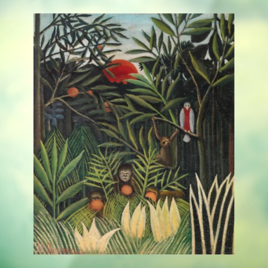 Henri Rousseau - Affen & Papagei im Jungfrau-Wald Fensteraufkleber (Blatt 3)