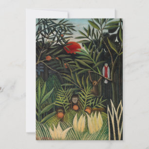 Henri Rousseau - Affen & Papagei im Urwald Dankeskarte