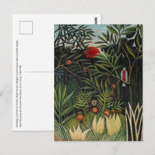 Henri Rousseau - Affen & Papagei im Urwald Postkarte