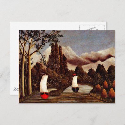 Henri Rousseau art: Die Banken der Oise Postkarte (Vorne/Hinten)