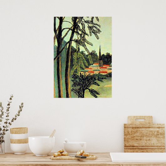 Henri Rousseau art, View of Saint Cloud Poster (Küche)