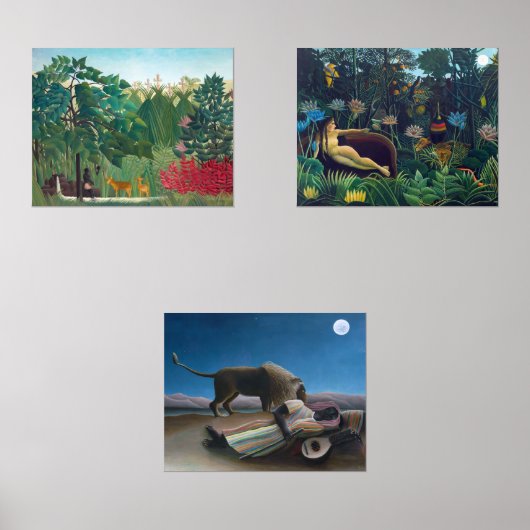 Henri Rousseau - Auswahl der Meisterwerke Bilderwand Sets (Vorderseite)
