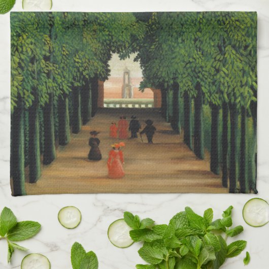 Henri Rousseau, Avenue im Park at Saint Cloud Geschirrtuch (Gefaltet)