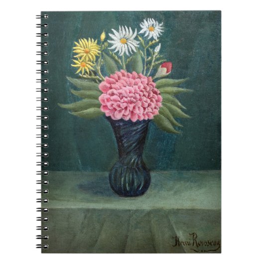 Henri Rousseau - Dahlia and Daisies in a Vase Notizblock (Vorderseite)