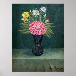 Henri Rousseau - Dahlie und Gänseblümchen in einer Poster