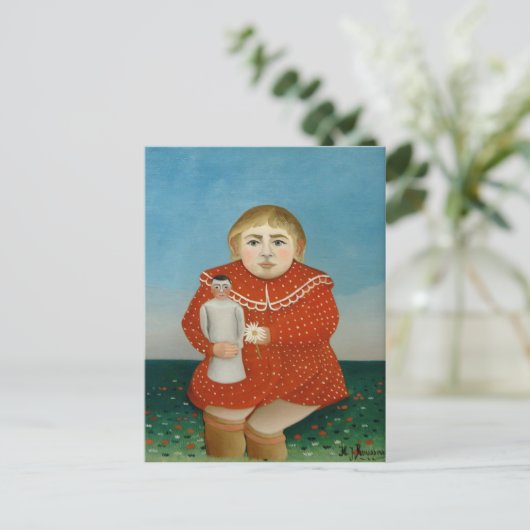 Henri Rousseau - Das Mädchen mit einer Puppe Postkarte (Stehend Vorderseite)