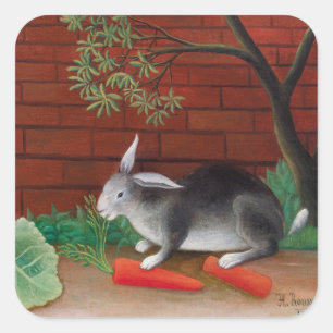 Henri Rousseau - Das Mahl des Kaninchens Quadratischer Aufkleber