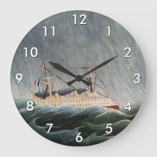 Henri Rousseau - Das Schiff im Sturm Große Wanduhr
