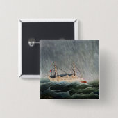 Henri Rousseau - Das Schiff im Tempest Button (Vorne & Hinten)