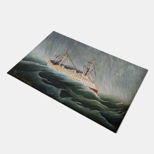 Henri Rousseau - Das Schiff im Tempest Fußmatte (Schrägansicht)