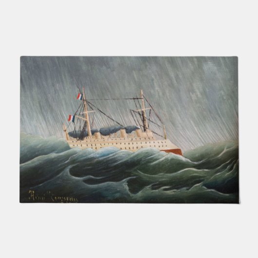 Henri Rousseau - Das Schiff im Tempest Fußmatte (Vorderseite)