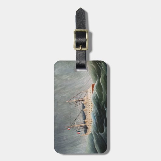 Henri Rousseau - Das Schiff im Tempest Gepäckanhänger (Vorderseite vertikal)