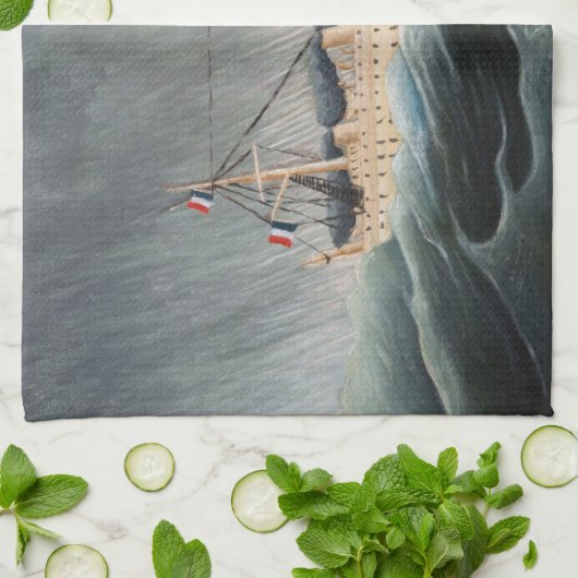 Henri Rousseau - Das Schiff im Tempest Geschirrtuch (Gefaltet)